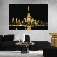 Load image into Gallery viewer, New York City Black &amp; Gold Abstract Cityscape
