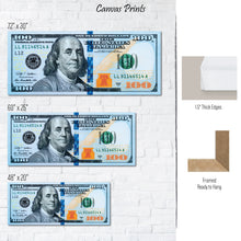 Load image into Gallery viewer, $100 Bill Pink and White Money Art Print
