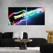 Load image into Gallery viewer, Neon Lights Guitar Abstract Art Print
