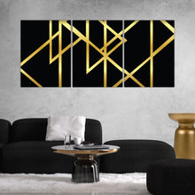 Load image into Gallery viewer, Gold Triangles Abstract Art Print
