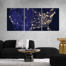 Load image into Gallery viewer, USA Satellite Map at Night
