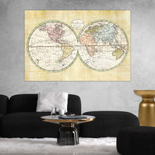 Load image into Gallery viewer, Antique Vintage World Map Print
