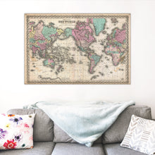 Load image into Gallery viewer, Antique Vintage World Map Print
