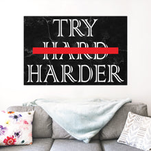 Load image into Gallery viewer, &quot;Try Harder&quot; Black Marble Entrepreneur Print
