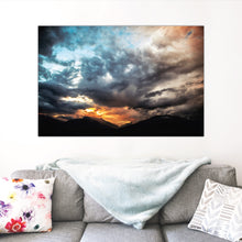 Load image into Gallery viewer, Dark Sky Sunset over Mountains Nature Print

