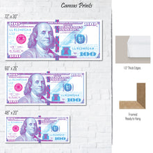 Load image into Gallery viewer, $100 Bill 80s Retro Money Art Print
