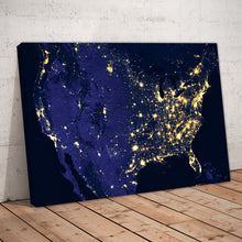 Load image into Gallery viewer, USA Satellite Map at Night
