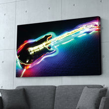 Load image into Gallery viewer, Neon Lights Guitar Abstract Art Print
