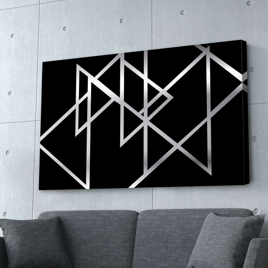 Silver Triangles Abstract Art Print