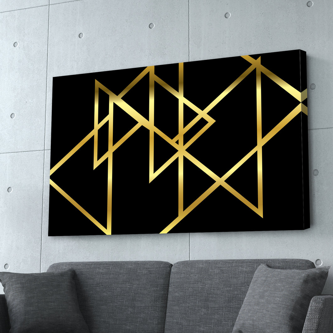 Gold Triangles Abstract Art Print