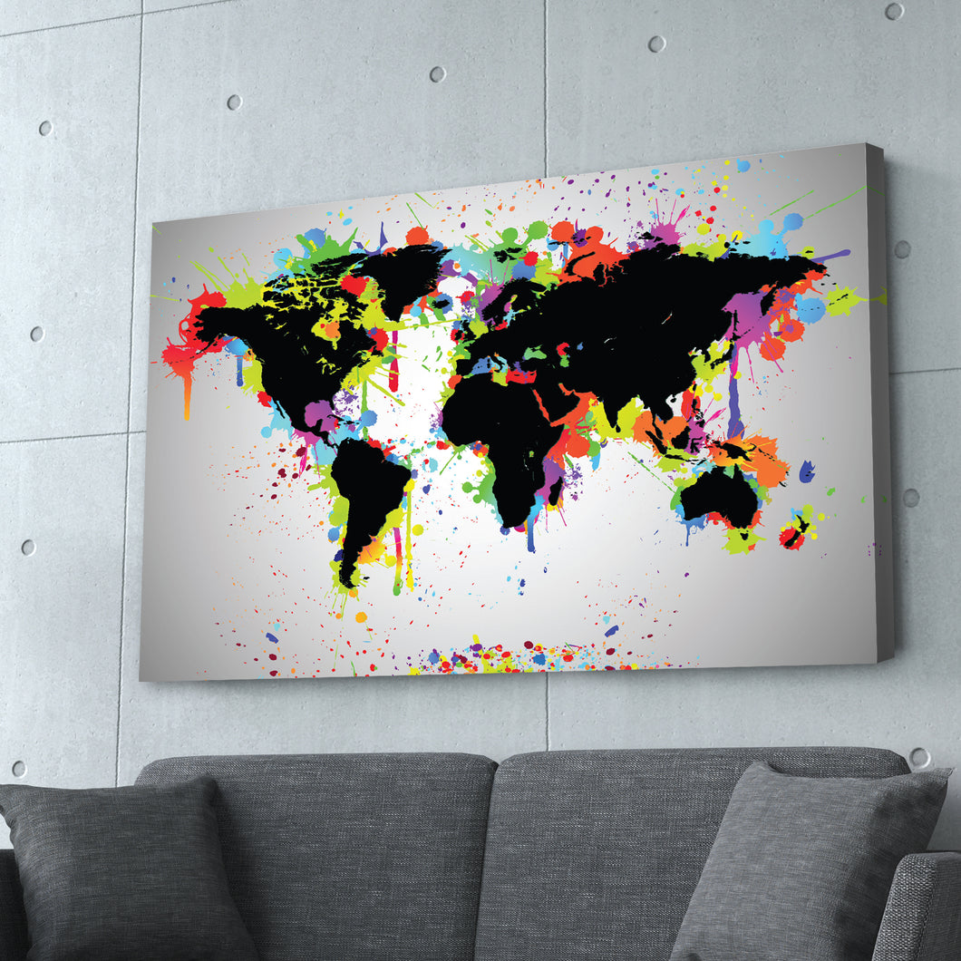 World Map Graffiti Art Print