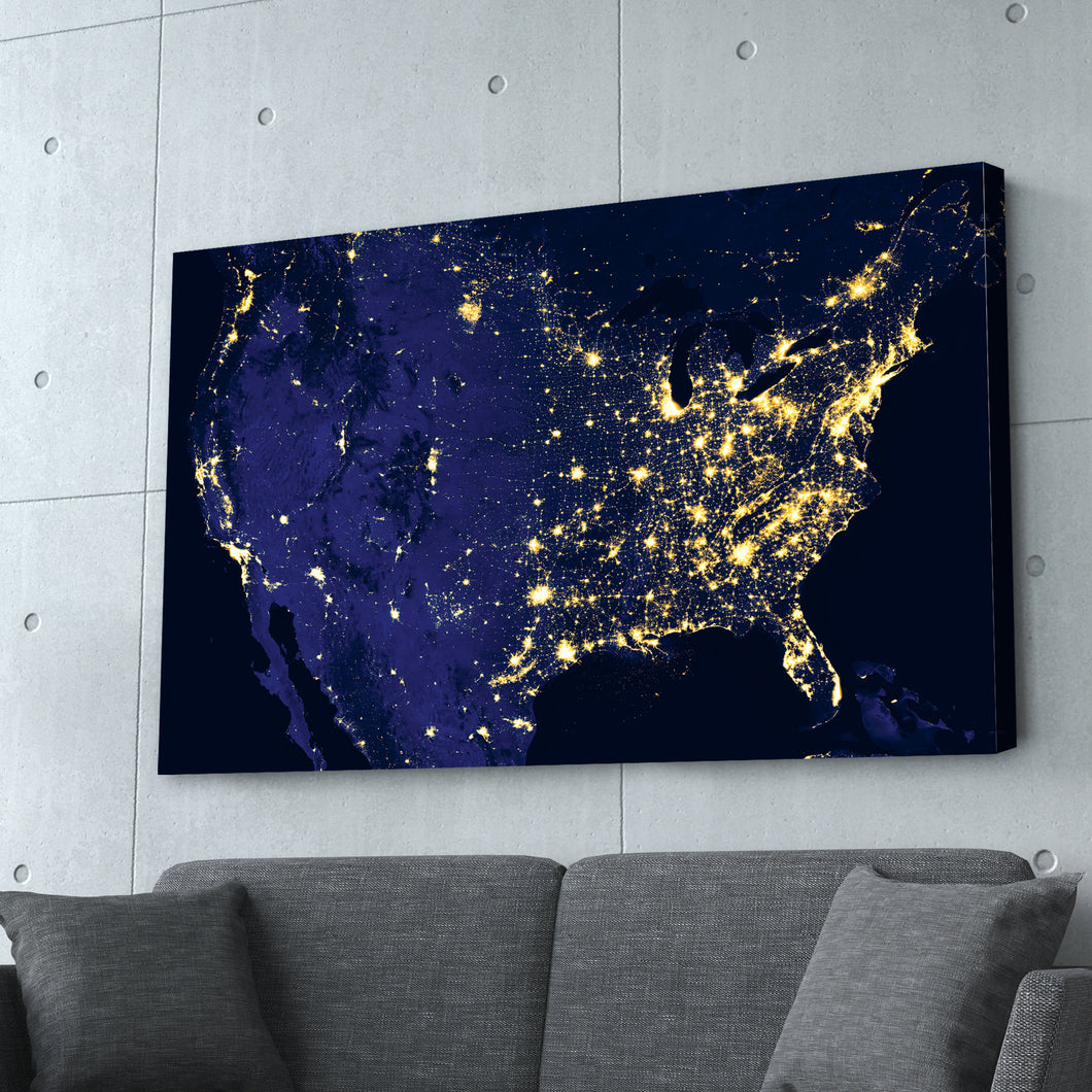 USA Satellite Map at Night