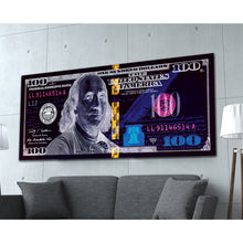 Load image into Gallery viewer, $100 Bill Inverted Money Art Print
