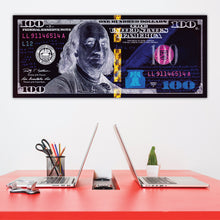 Load image into Gallery viewer, $100 Bill Inverted Money Art Print
