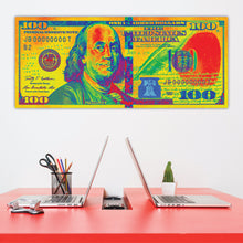 Load image into Gallery viewer, $100 Bill 70s Retro Money Art Print

