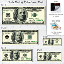 Load image into Gallery viewer, $100 Bill Old Money Art Print
