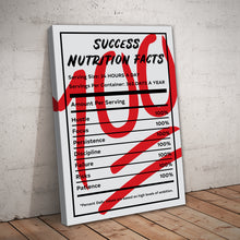 Load image into Gallery viewer, Success Nutrition Facts 100 Entrepreneur Print
