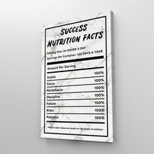 Load image into Gallery viewer, Success Nutrition Facts White Marble Entrepreneur Print
