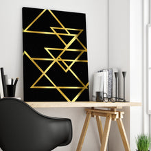 Load image into Gallery viewer, Gold Triangles Abstract Art Print
