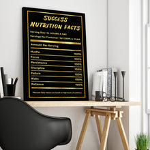 Load image into Gallery viewer, Success Nutrition Facts Gold Entrepreneur Print
