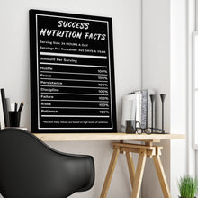 Load image into Gallery viewer, Success Nutrition Facts Silver Entrepreneur Print
